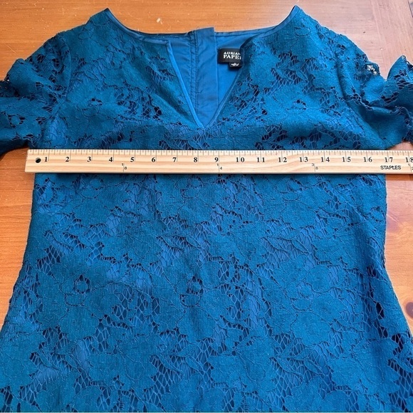 Adrianna Papell Blue Lace Dress Size 4 - Picture 3 of 8